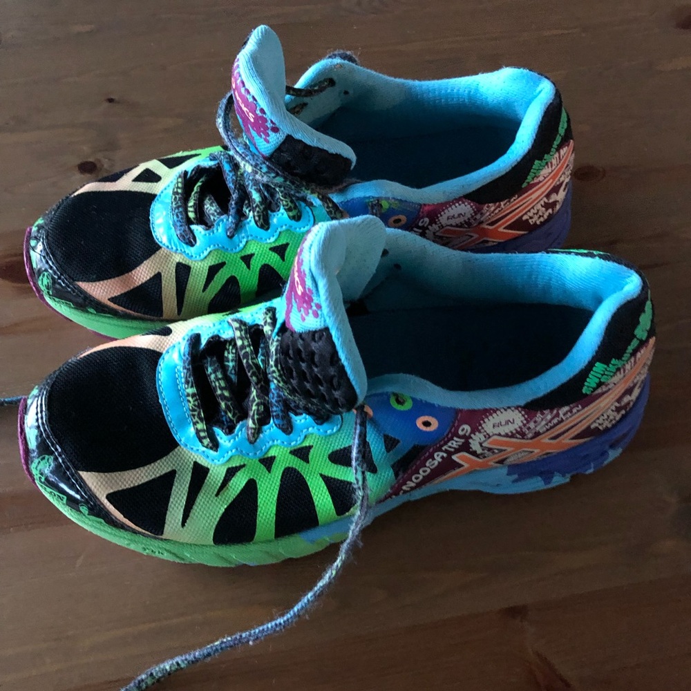 6.5 ASICS Running Shoe Blues,Greens,Multicolored